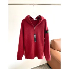 스톤아일랜드 울 혼방 후드 니트 지퍼 카디건 001-215549