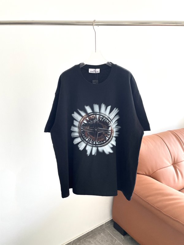 스톤아일랜드 해바라기 디자인 반팔 티셔츠 001-215809