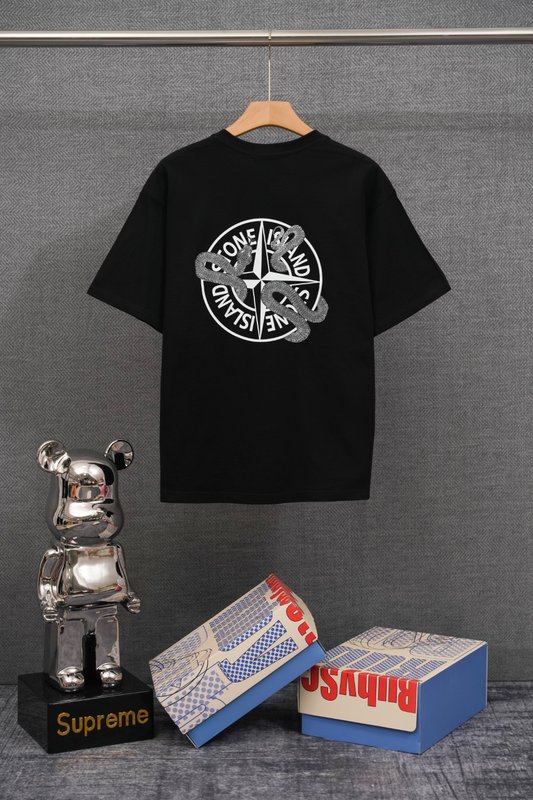 스톤아일랜드 베이직 헤비웨이트 코튼 반팔 티셔츠 001-215902