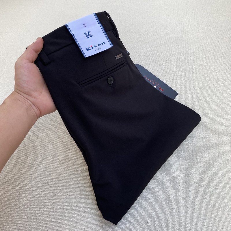 Kiton 남성 비즈니스 캐주얼 슬랙스 001-216034