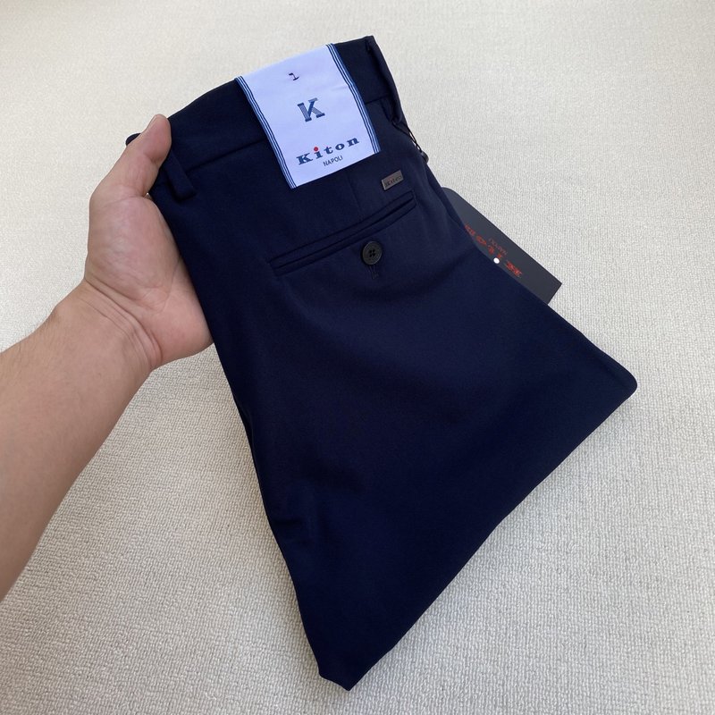 Kiton 남성 비즈니스 캐주얼 슬랙스 001-216034