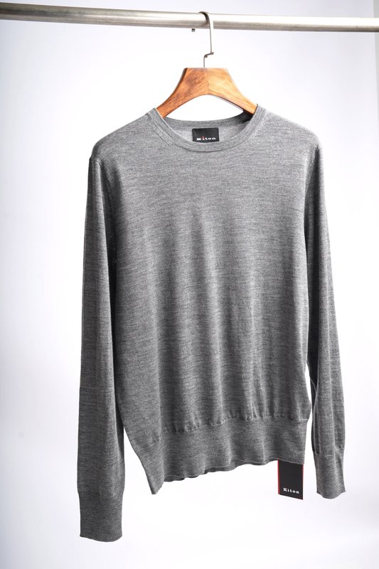 Kiton 남성 울 라운드 니트 001-216036