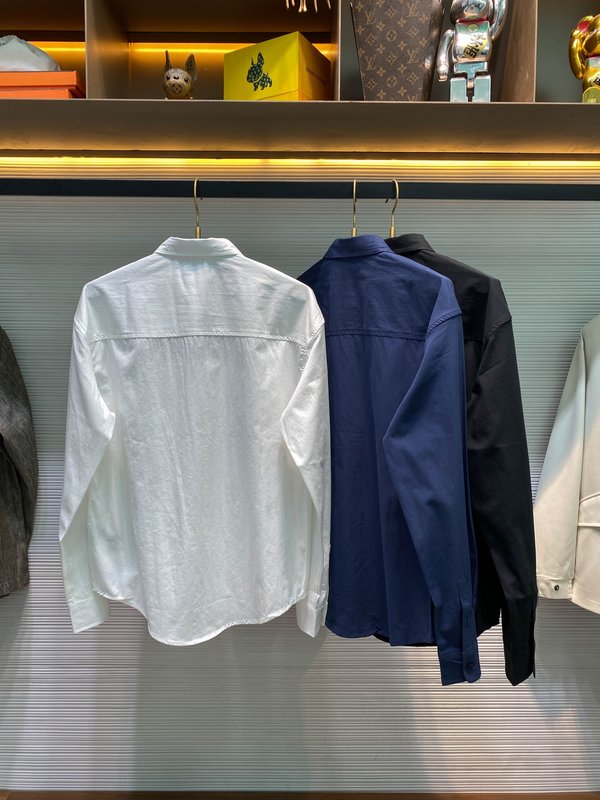 Kiton 고밀도 사면 코튼 라펠 긴팔 셔츠 001-216071
