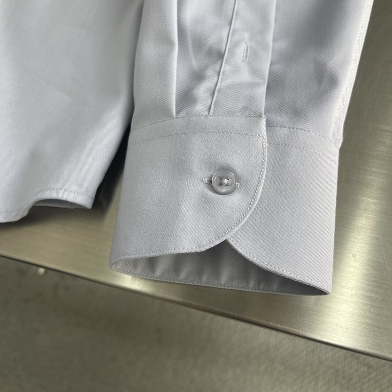 Kiton 남성 면 소재 자수 칼라 긴팔 셔츠 001-216081