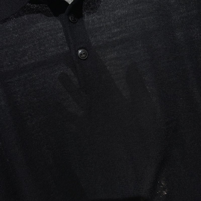 Kiton 올리브 블랙 울 폴로 니트 001-216090