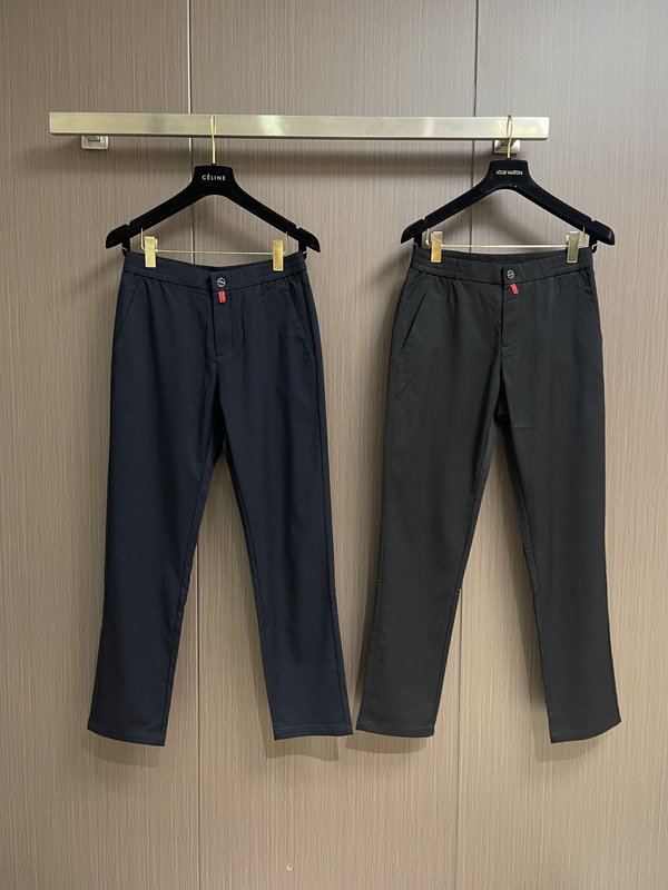 Kiton 빈티지 캐주얼 정장 바지 남성 슬림 핏 001-216107