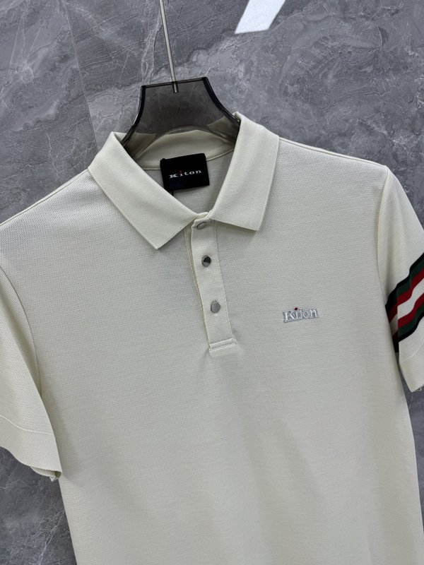 Kiton 남성 비즈니스 니트 폴로 셔츠 001-216118