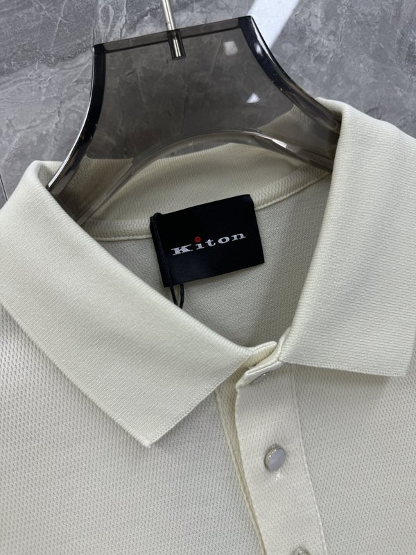 Kiton 남성 비즈니스 니트 폴로 셔츠 001-216118