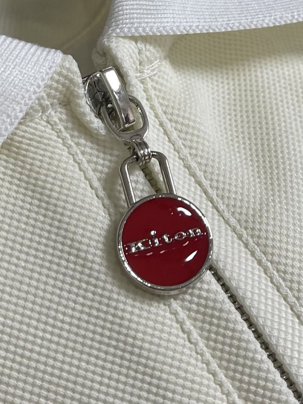 Kiton 남성 하프 지퍼 니트 반팔 폴로 셔츠 001-216133