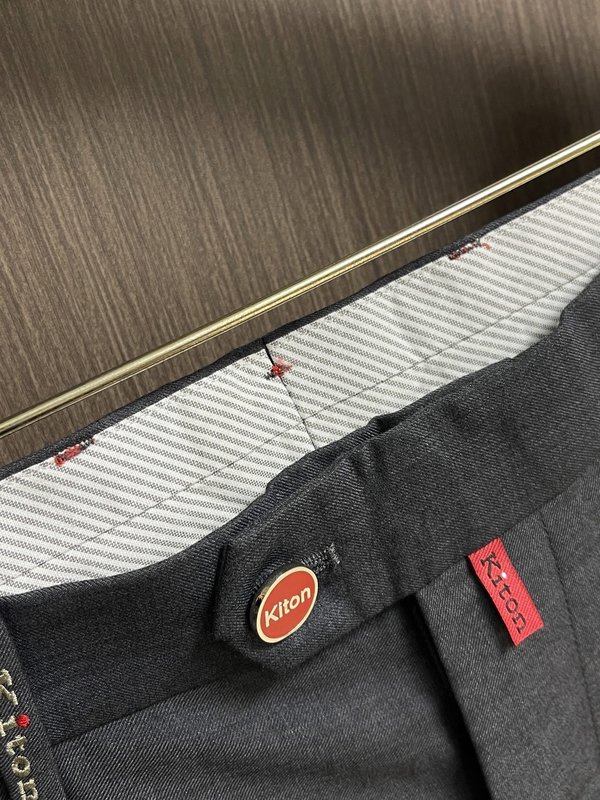 Kiton 빈티지 캐주얼 슬림핏 남성 정장 바지 001-216138
