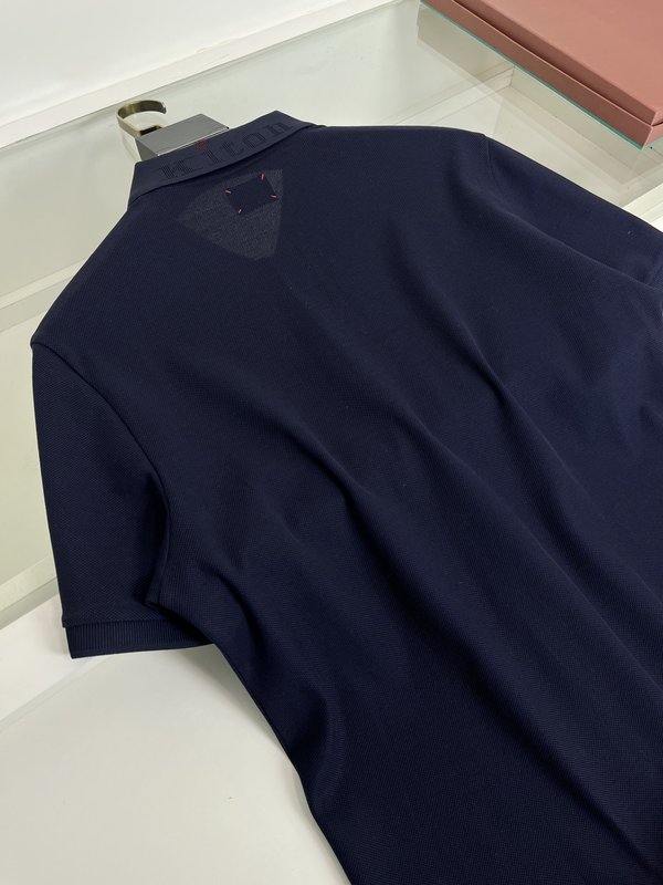 Kiton 남성 반팔 폴로 셔츠 자수 포인트 001-216159