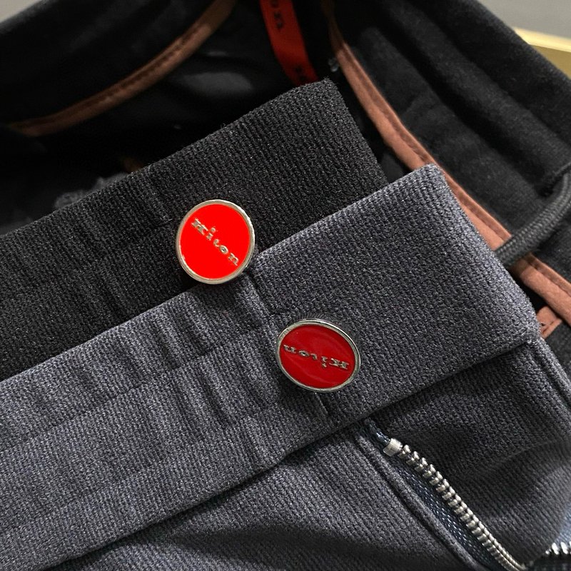 Kiton 남성 코튼 코듀로이 슬림 정장 바지 001-216160