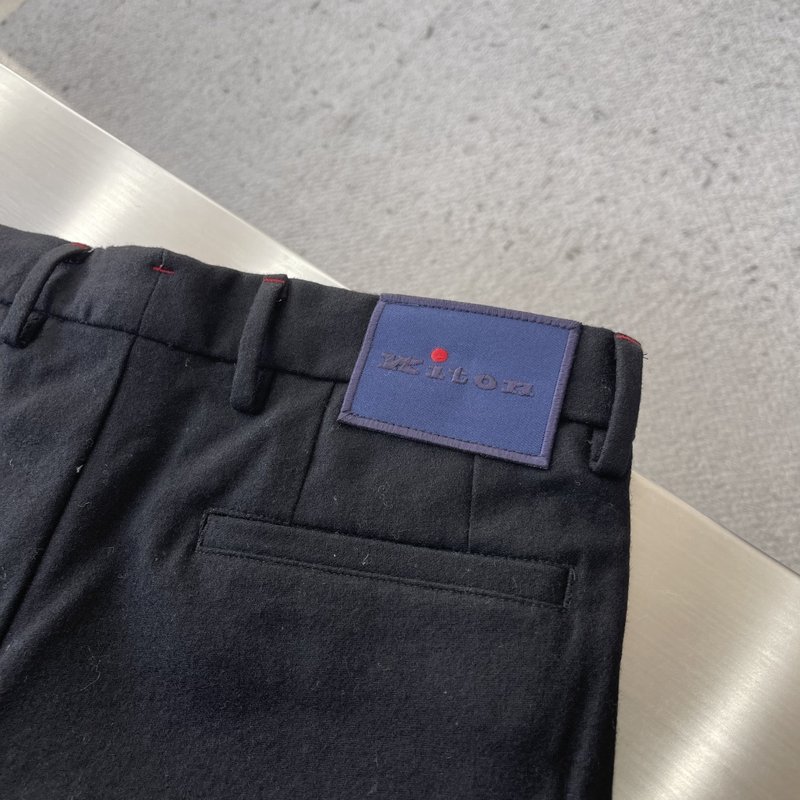 Kiton 남성 울 혼방 비즈니스 정장 바지 001-216165