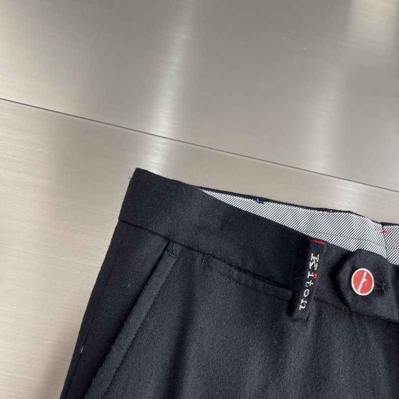 Kiton 남성 울 혼방 비즈니스 정장 바지 001-216165