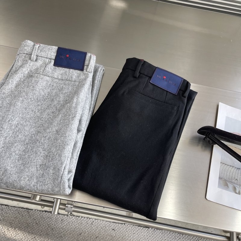 Kiton 남성 울 혼방 비즈니스 정장 바지 001-216165