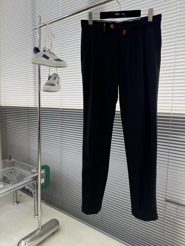Kiton 남성 울 혼방 비즈니스 정장 바지 001-216165