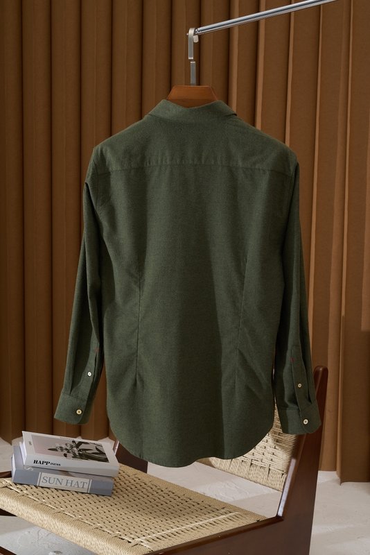 Kiton 남성 두꺼운 벨벳 셔츠 001-216179