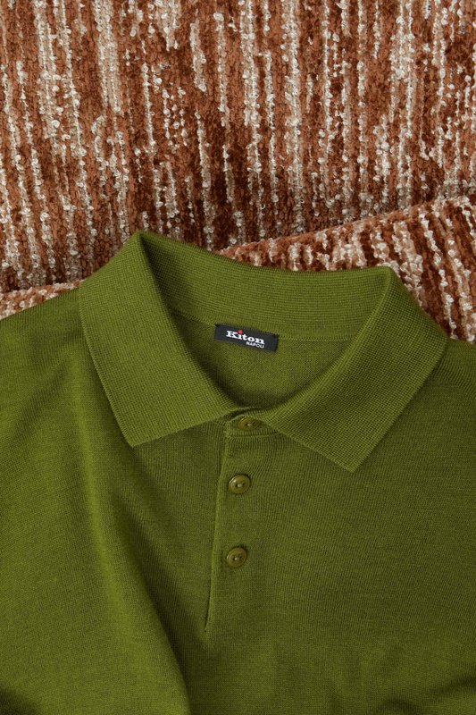 Kiton 남성 폴로 칼라 울 니트 001-216188
