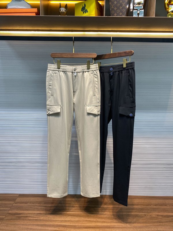 Kiton 가을 겨울 사선 면 스트레이트 캐주얼 팬츠 001-216193