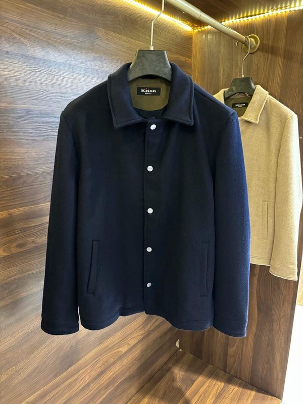 Kiton 울 캐시미어 혼방 남성 셔츠 자켓 001-216210