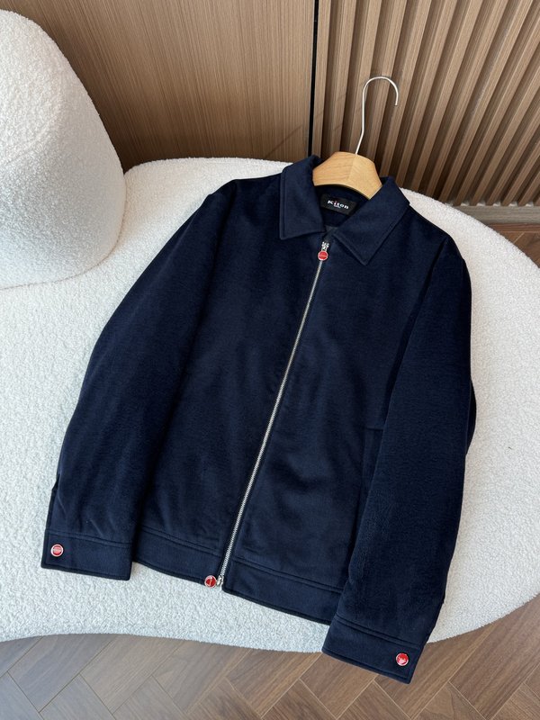 Kiton 남성 라펠 칼라 비즈니스 캐주얼 울 자켓 001-216228