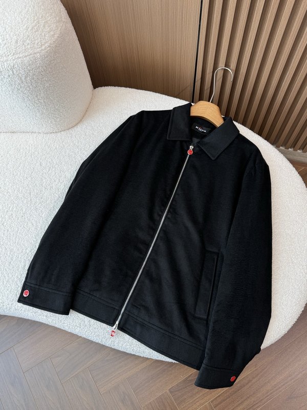 Kiton 남성 클래식 노치드 칼라 비즈니스 캐주얼 울 001-216229