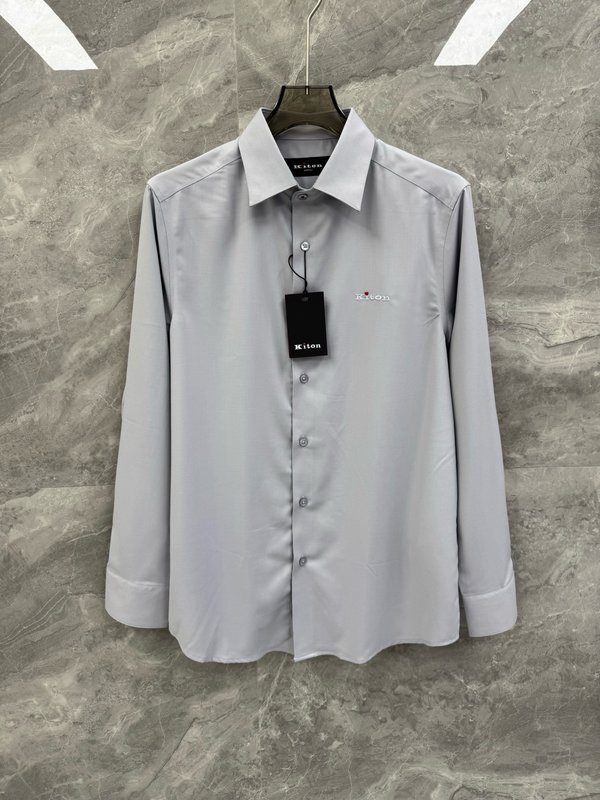 Kiton 남성 비즈니스 캐주얼 면 셔츠 001-216234
