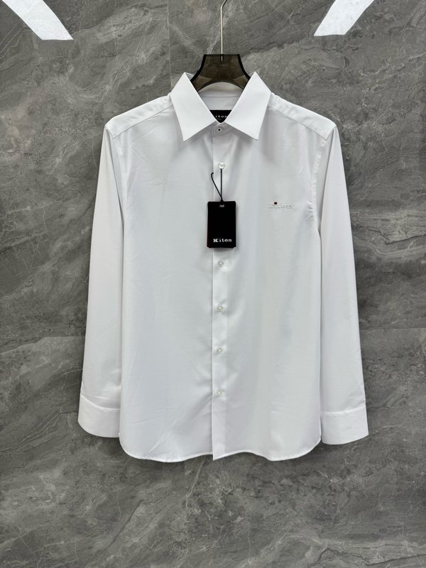 Kiton 남성 비즈니스 캐주얼 면 셔츠 001-216234