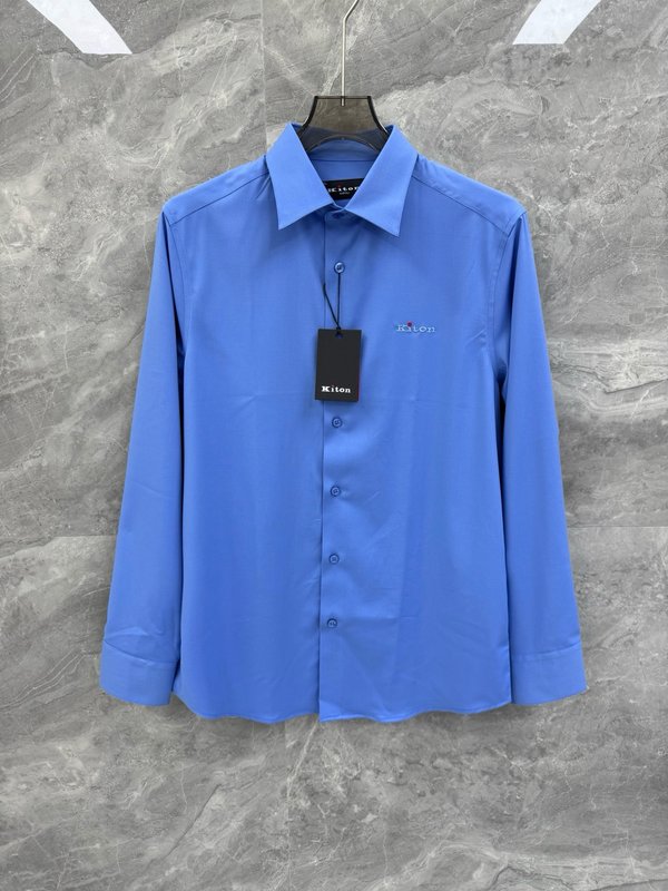 Kiton 남성 비즈니스 캐주얼 면 셔츠 001-216234