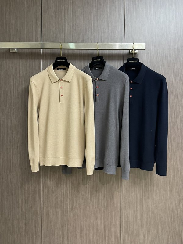Kiton 3 버튼 라펠 니트 긴팔 스웨터 001-216236