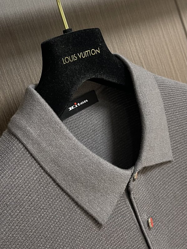Kiton 3 버튼 라펠 니트 긴팔 스웨터 001-216236