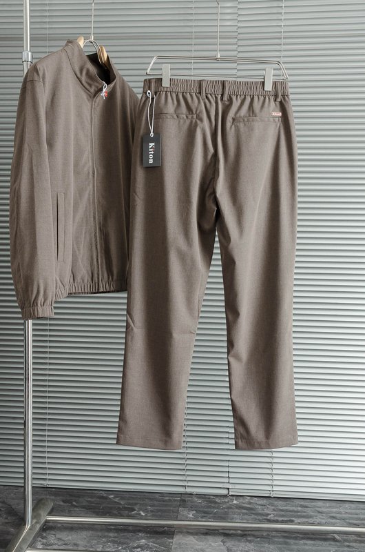Kiton 남성 캐주얼 스포츠 세트 자켓 및 바지 001-216253