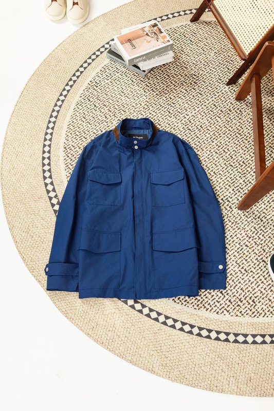 Kiton 스탠드 칼라 웨이스트 조임 트렌치 자켓 001-216262