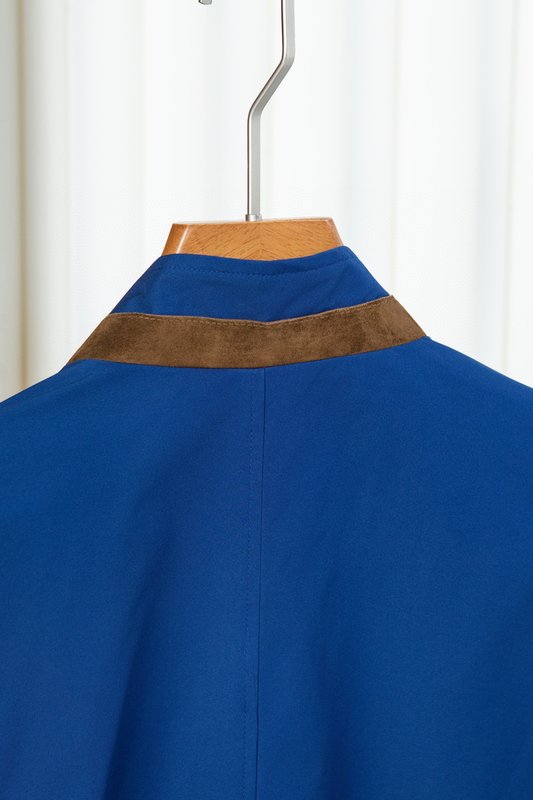Kiton 스탠드 칼라 웨이스트 조임 트렌치 자켓 001-216262