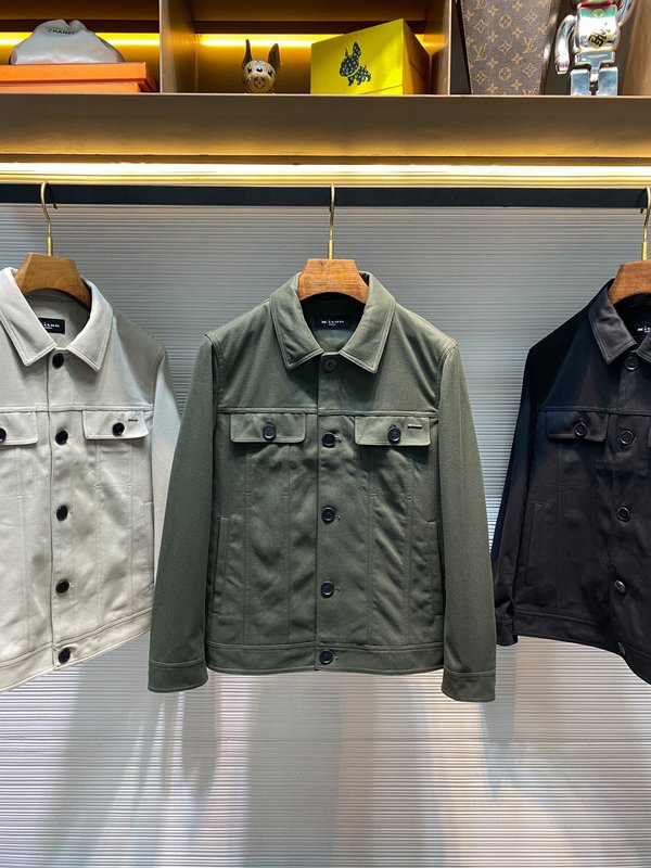 Kiton 가을 겨울 브러시드 테크니컬 칼라 자켓 001-216264