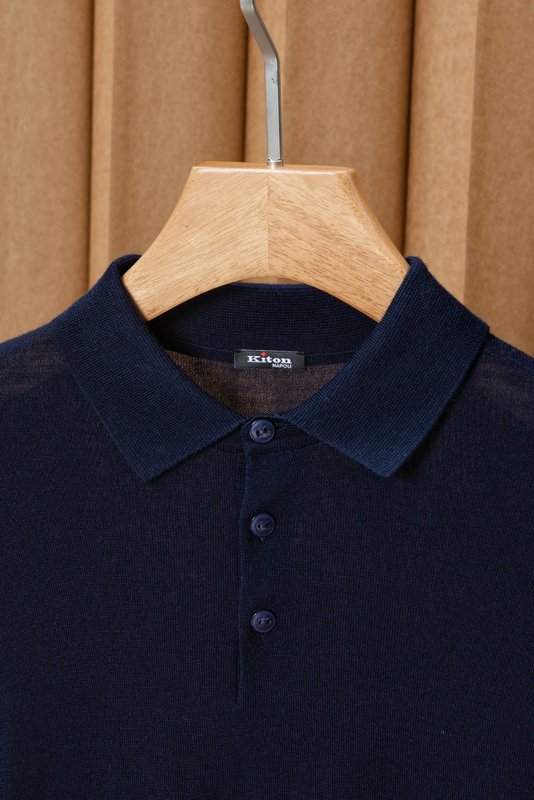 Kiton 남성 폴로 칼라 울 니트 001-216287