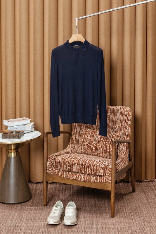 Kiton 남성 폴로 칼라 울 니트 001-216287
