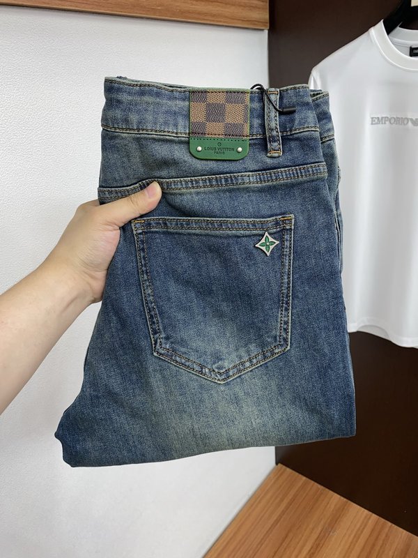 루이비통 남성용 고탄력 수입 데님 팬츠 001-216442