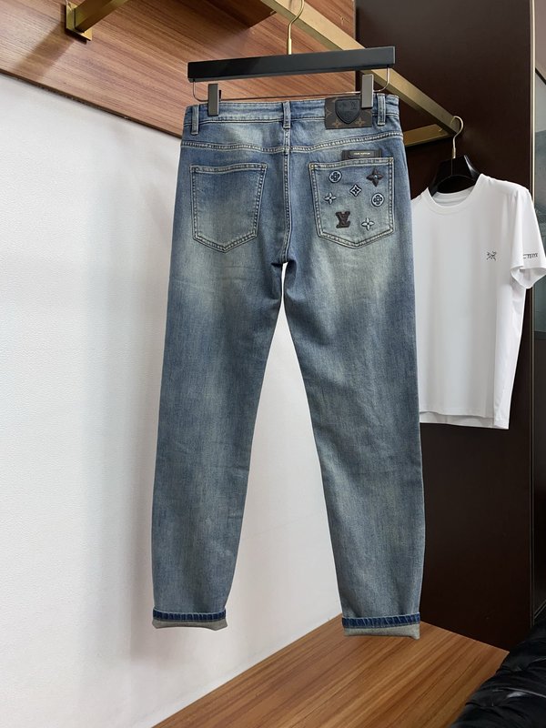 루이비통 남성용 고탄력 수입 데님 소재 청바지 001-216493