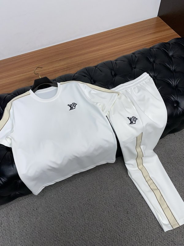 루이비통 남성 코튼 반팔 긴바지 세트 001-216510