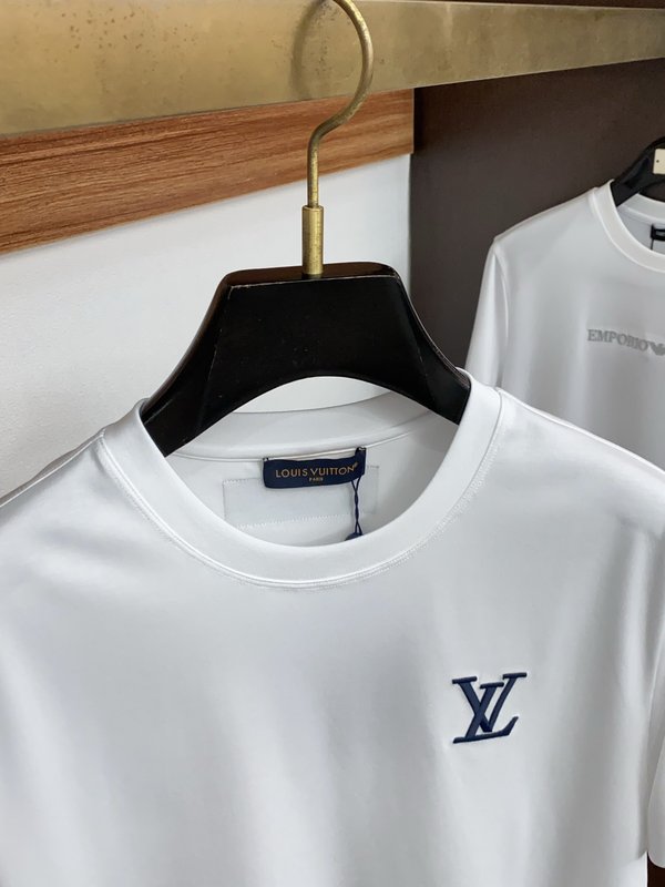 루이비통 남성 머서라이즈드 코튼 반팔 티셔츠 001-216579