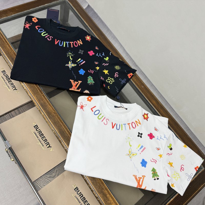 루이비통 라운드넥 반팔 티셔츠 유니섹스 001-216857