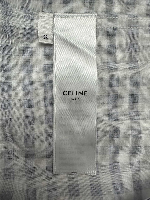 셀린 VICHY 체크 자수 숏 셔츠 001-216990