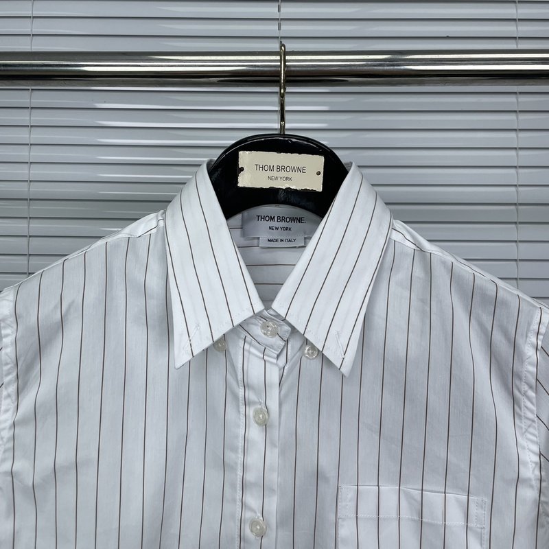톰브라운 여성 스트라이프 반팔 셔츠 001-217815
