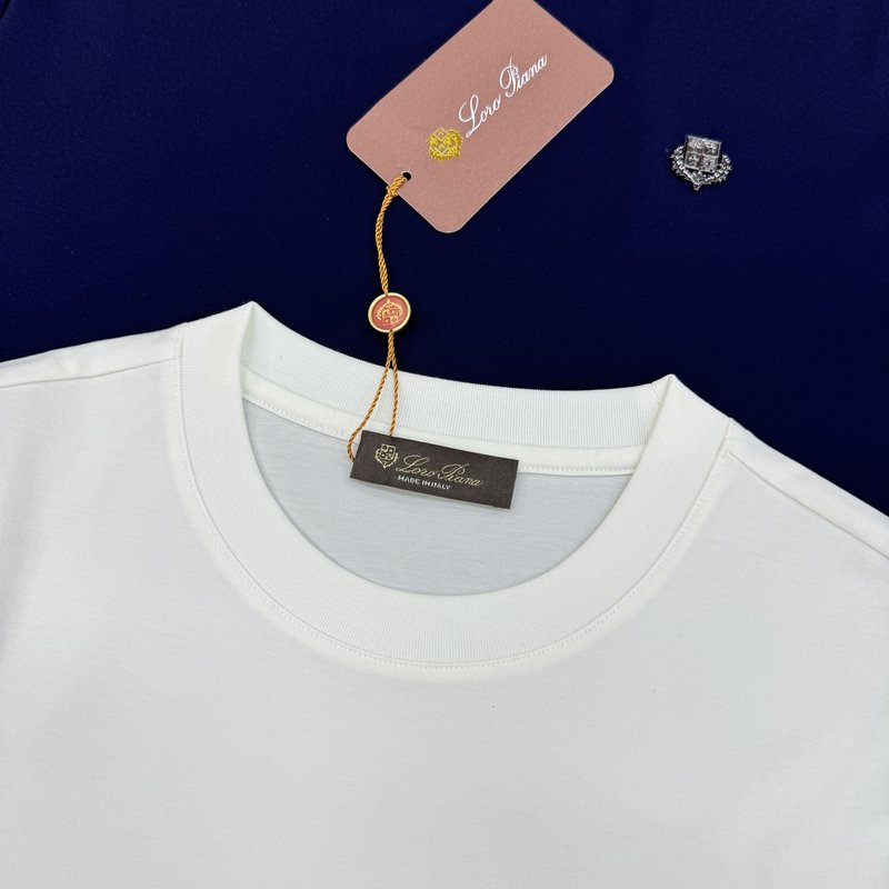 로로피아나 머서라이즈 코튼 반팔 티셔츠 남성용 001-217902