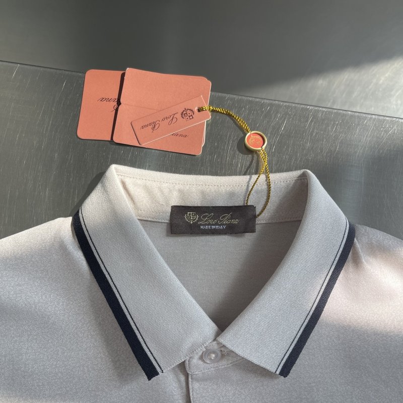 로로피아나 꽃회색 평직 반팔 티셔츠 001-218041