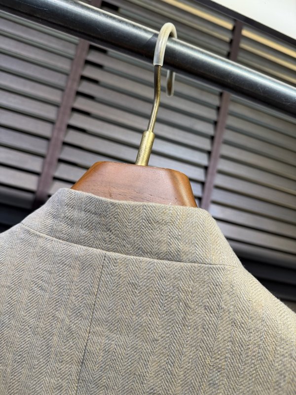 로로피아나 남성 린넨 스탠드 칼라 자켓 001-218060