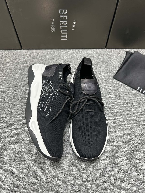 Berluti 섀도우 니트 스니커즈 001-218630