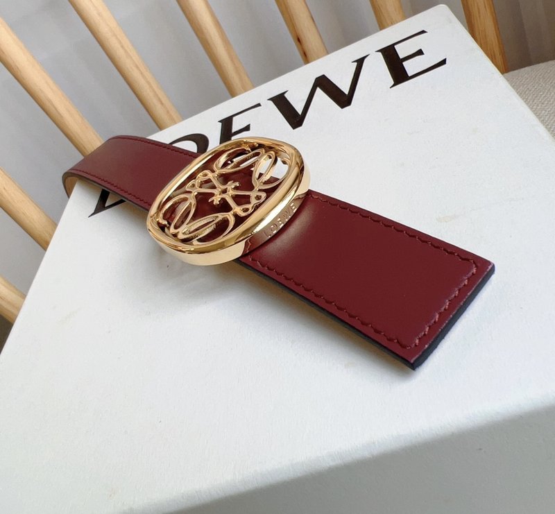 LOEWE 로에베 스무스 가죽 양면 벨트 001-219938