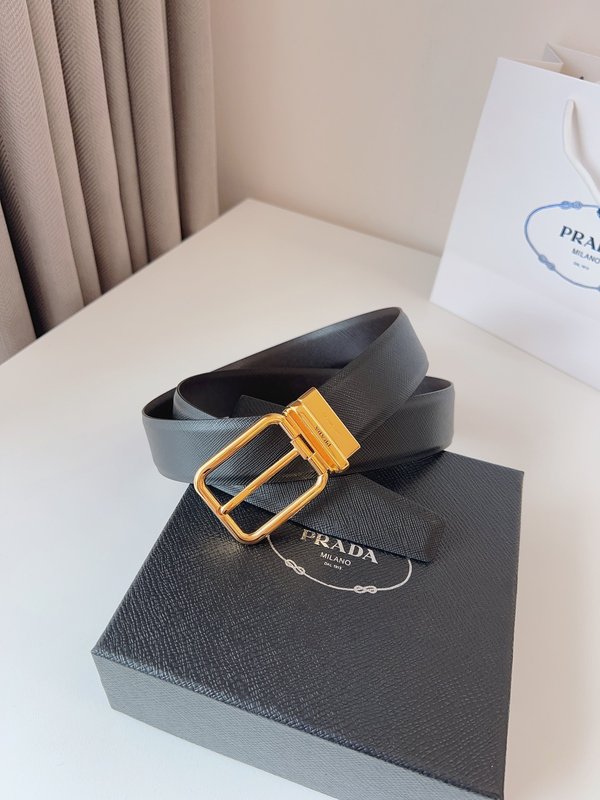 프라다 PRADA 블랙 벨트 35mm 001-220121